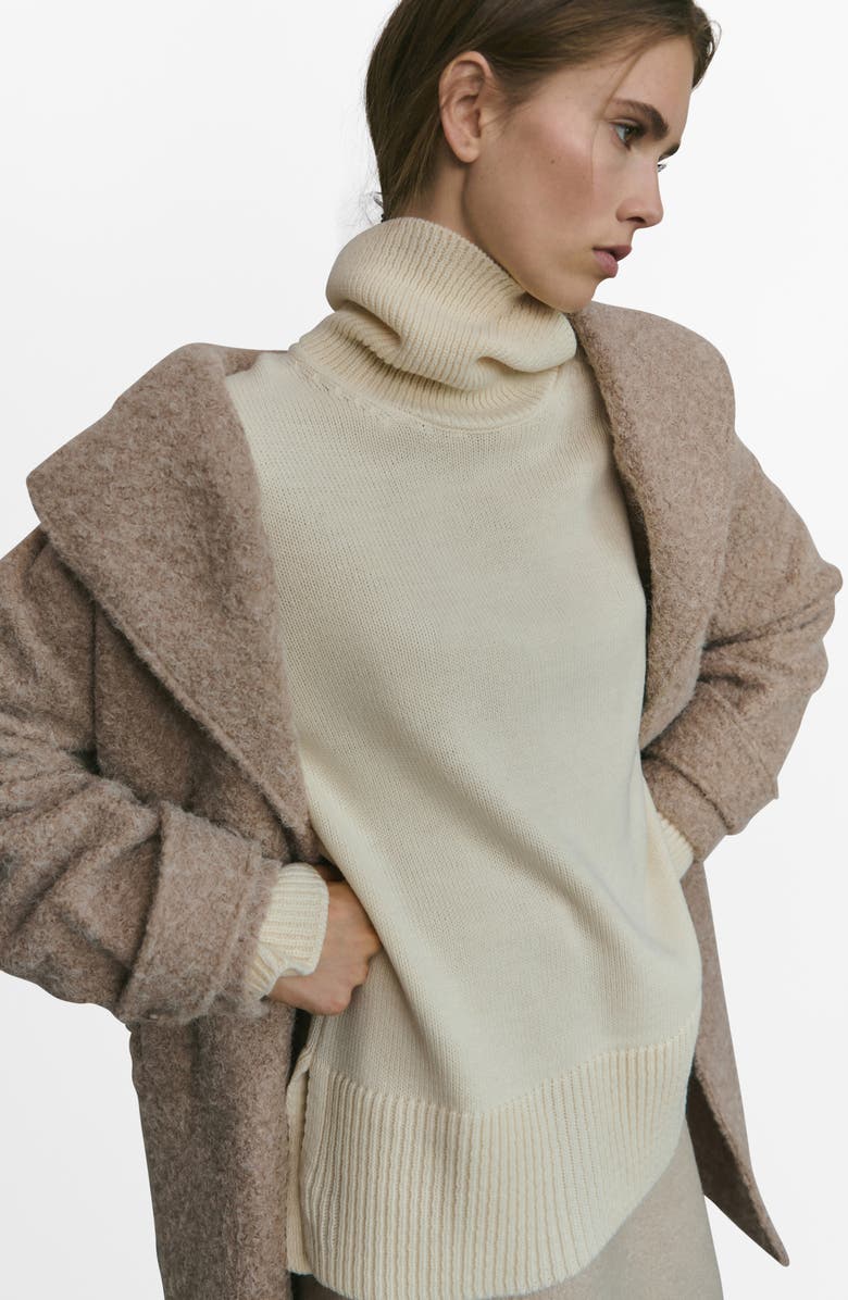 Lapels Boucl&amp;eacute; Coat
