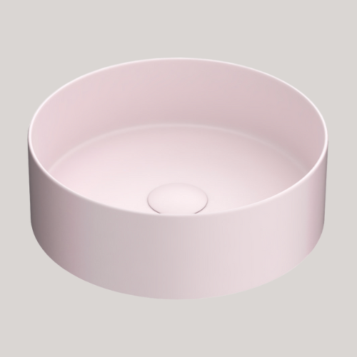 Victorian Plumbing, Matt Pink Round Counter Top Basin