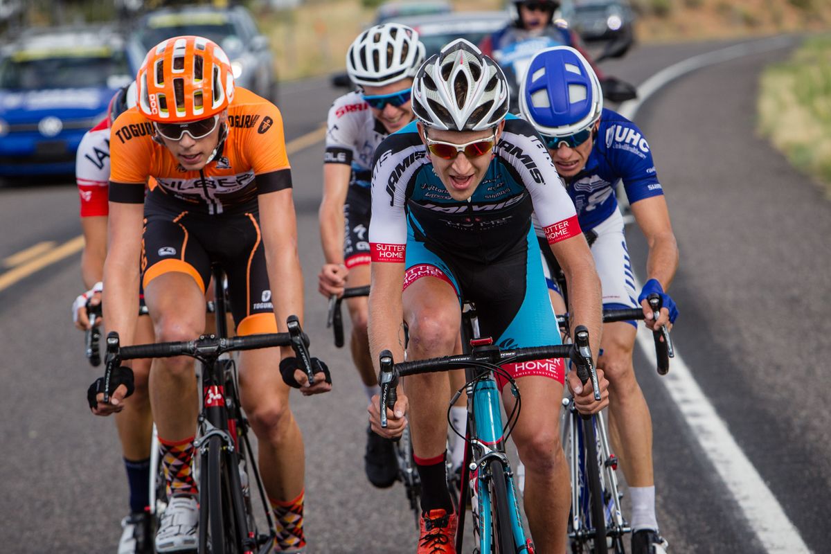 Kyle Murphy (Jamis) helps leads todays break