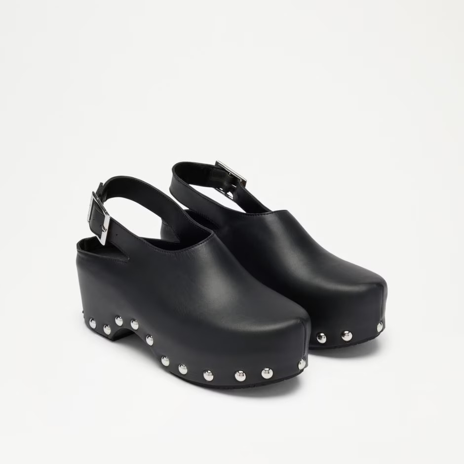 Black studded clogs