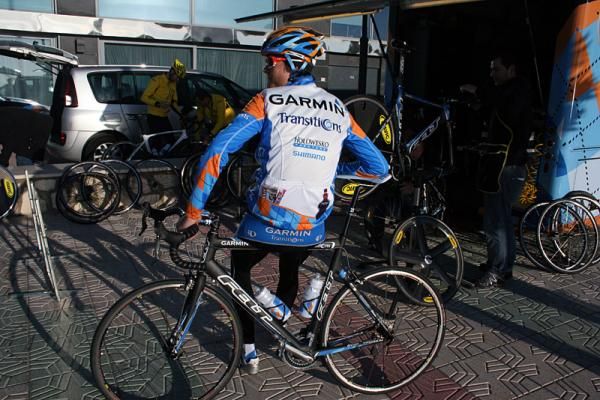 Johan Van Summeren before the morning ride. He'd later switch to the team's time trial bike.