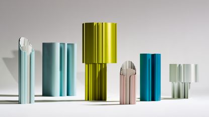 Aluminium design objects created for Hydro 100R exhibition