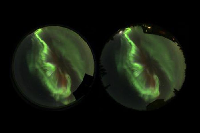 Timelapse images of an aurora