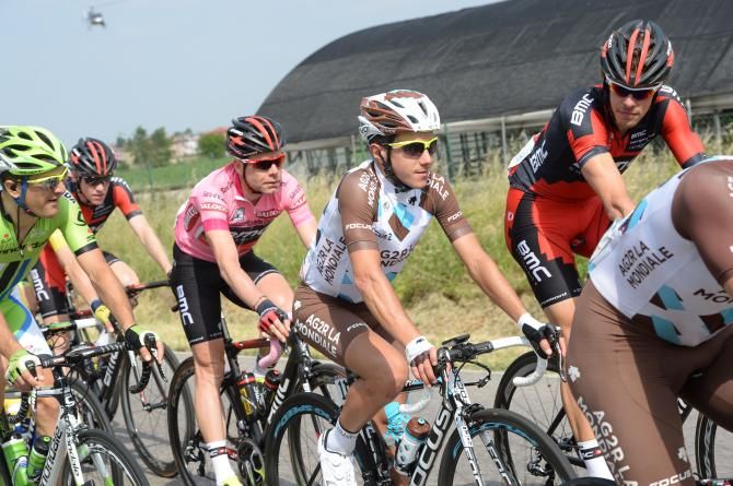 Domenico Pozzovivo stays safe in the bunch