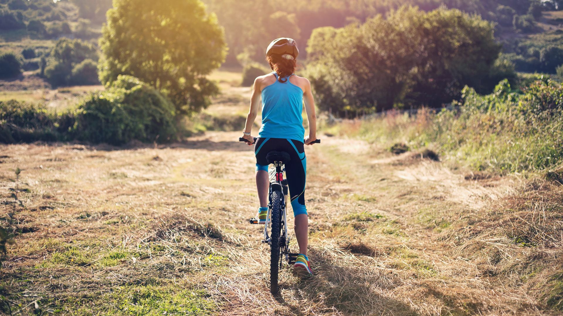 Woman riding bike