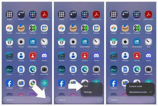 Enable vertical app drawer on a Samsung phone