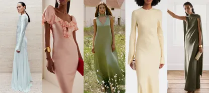 Women in various coloured long dresses