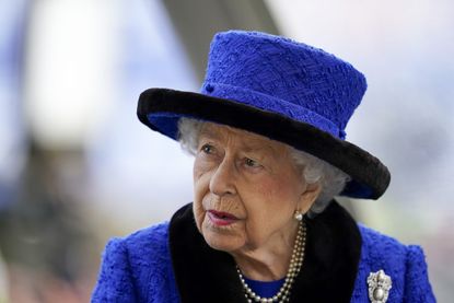 The Queen ASCOT, ENGLAND - OCTOBER 16: Queen Elizabet II during the Qipco British Champions Day at Ascot Racecourse on October 16, 2021 in Ascot, England. (Photo by Alan Crowhurst/Getty Images)