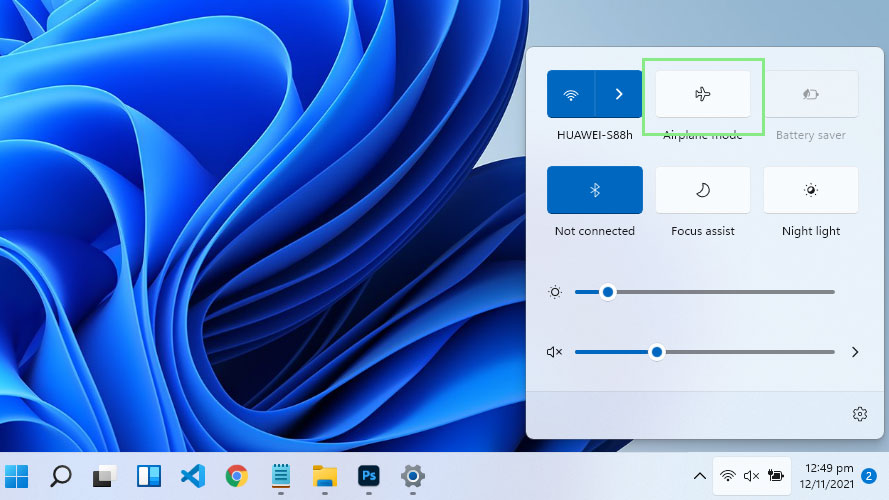How to turn off airplane mode on Windows 11