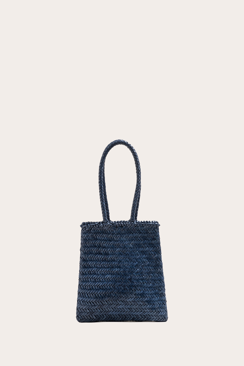Flat Leather Basket Denim
