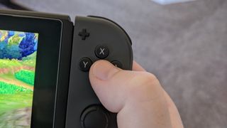 Pressing the X button on Nintendo Switch Joy-Con