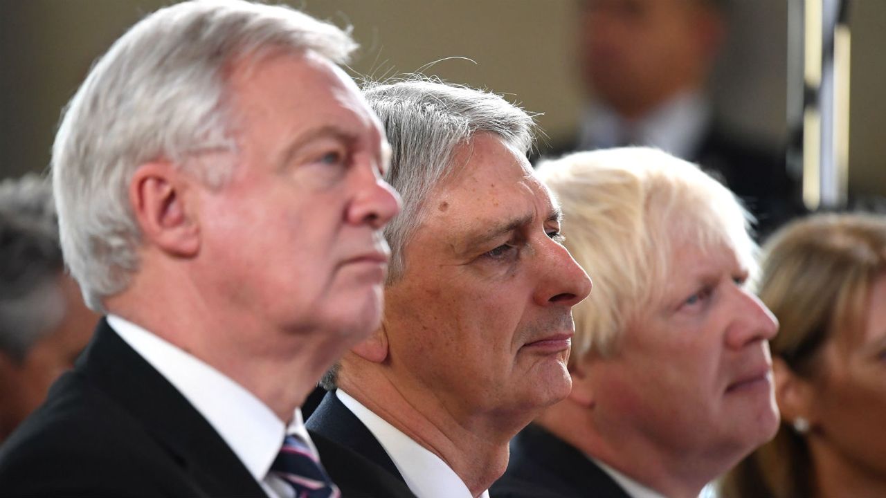 David Davis, Philip Hammond and Boris Johnson (L-R)