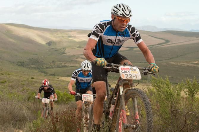 Shan Wilson of team Definitive Bikes leads his partner Adrian Enthoven