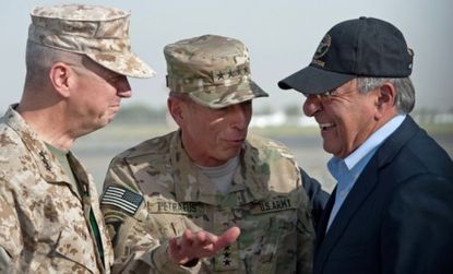 Defense Secretary Leon Panetta (right), with Army General David Petraeus during a visit to Afghanistan