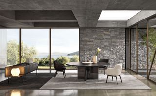 Marvin table by Rodolfo Dordoni for Minotti in a dining room setting