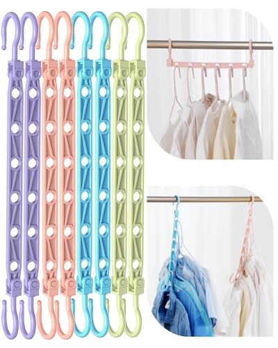Latoxcaa 8 Pcs Space Saving Hangers, Sturdy Cascading Hangers for Heavy Clothes, Closet Organizers and Storage, Colorful