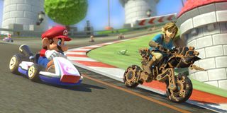 Mario et Link s'affrontant sur Mario Kart 8 Deluxe