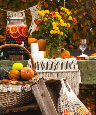 autumn outdoor dining setup