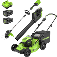 Greenworks 80V 21” Brushless (Push) Cordless Electric Lawn Mower + (500 CFM) Axial Leaf Blower + 13” String Trimmer (75+ Compatible Tools | was $699.99 now $524.99 at Amazon (save 25%)