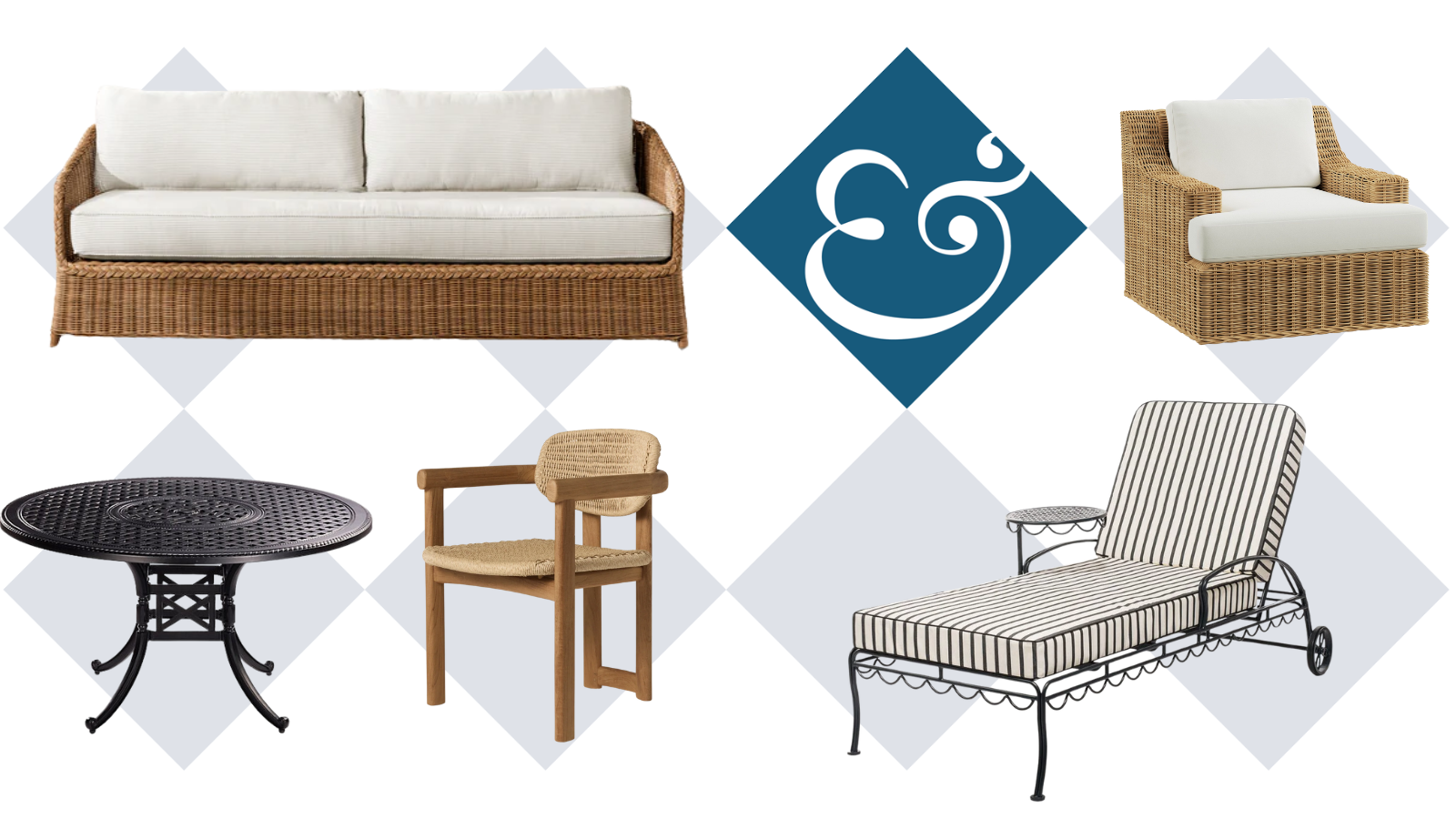 an assortment of outdoor furniture