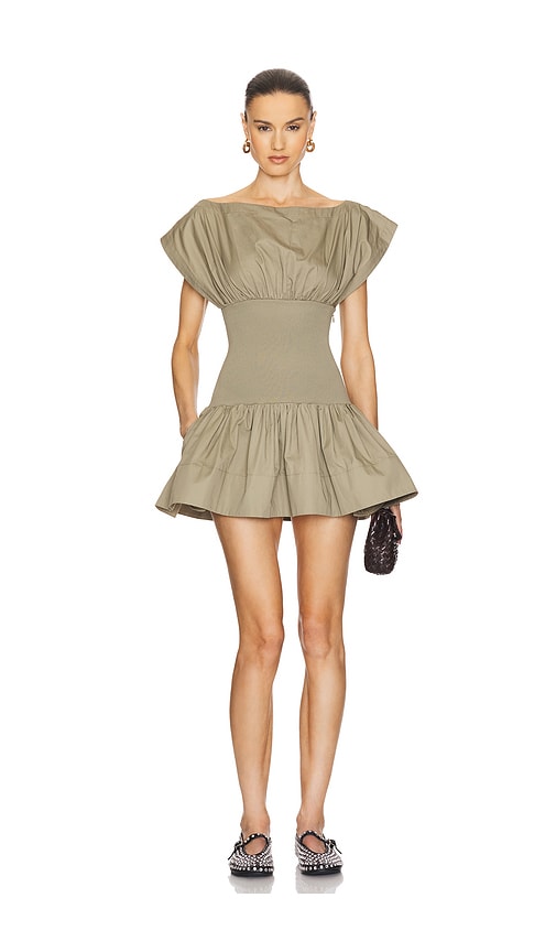 Rib Mix Shirting Mini Dress