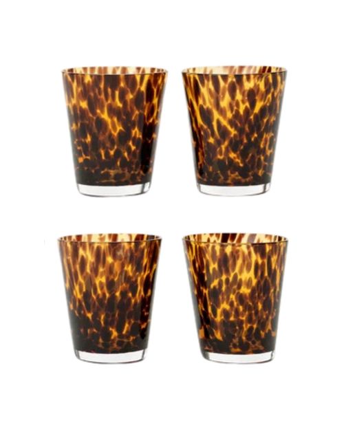 Tortoise Double Old Fashion Glasses (set of 4)