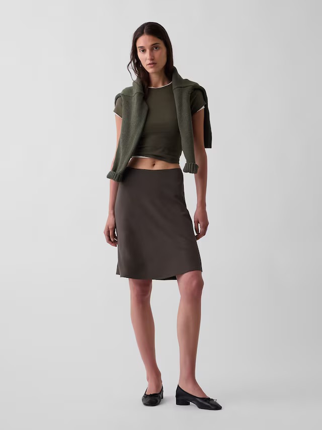 GAP, Brown Easy Knee-Length Skirt