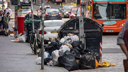 Rubbish piles up in Edinburgh following strikes of bin collection workers