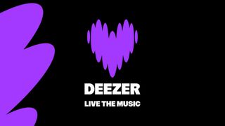 A close up of the new Deezer purple heart logo