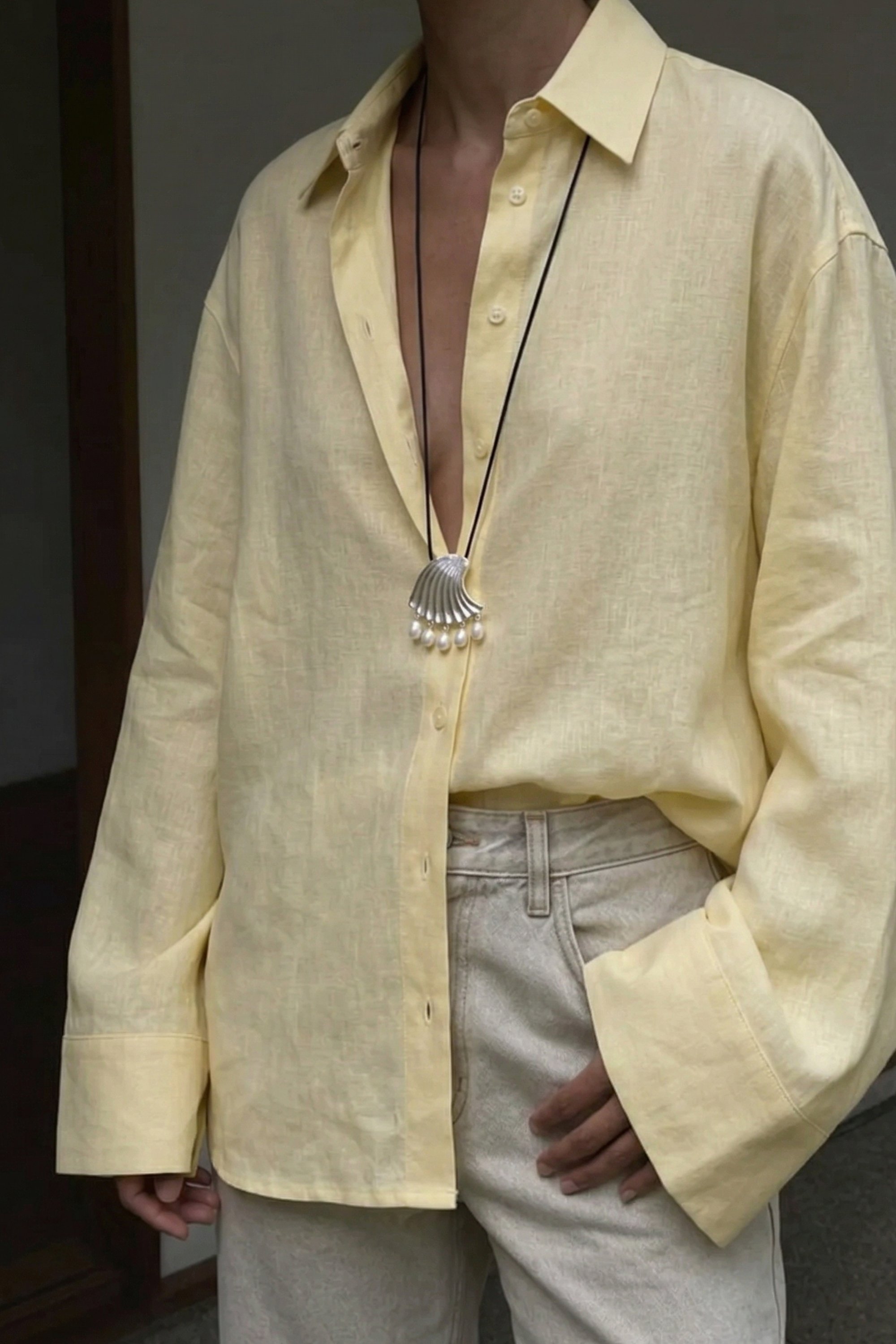 Linen Wide Sleeve Shirt