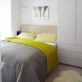 bedroom with white cabinet