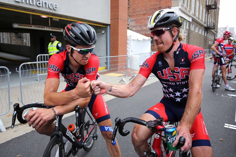 USA teammates Taylor Phinney and Tyler Farrar both animated the race