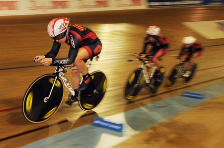 The OUCH team set the track record for the women's team pursuit
