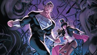 Superman and Zatanna look on in fear.