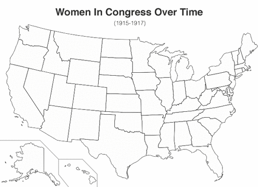 See when each state first sent a woman to Congress, in one fascinating gif