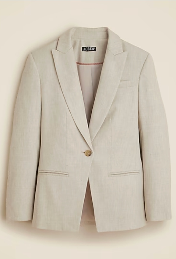 J.Crew, Alexandra Blazer in Stretch Linen Blend
