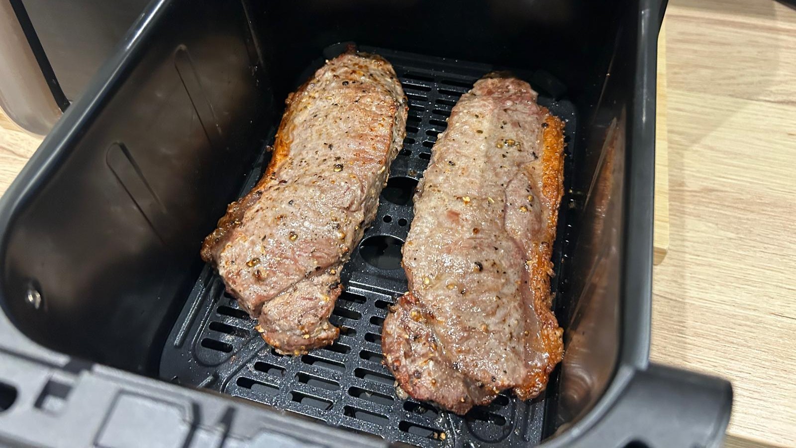 Steaks cooked using Russell Hobbs Satisfry air fryer