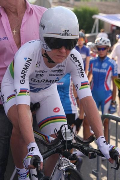 World Champion Emma Pooley at the start.