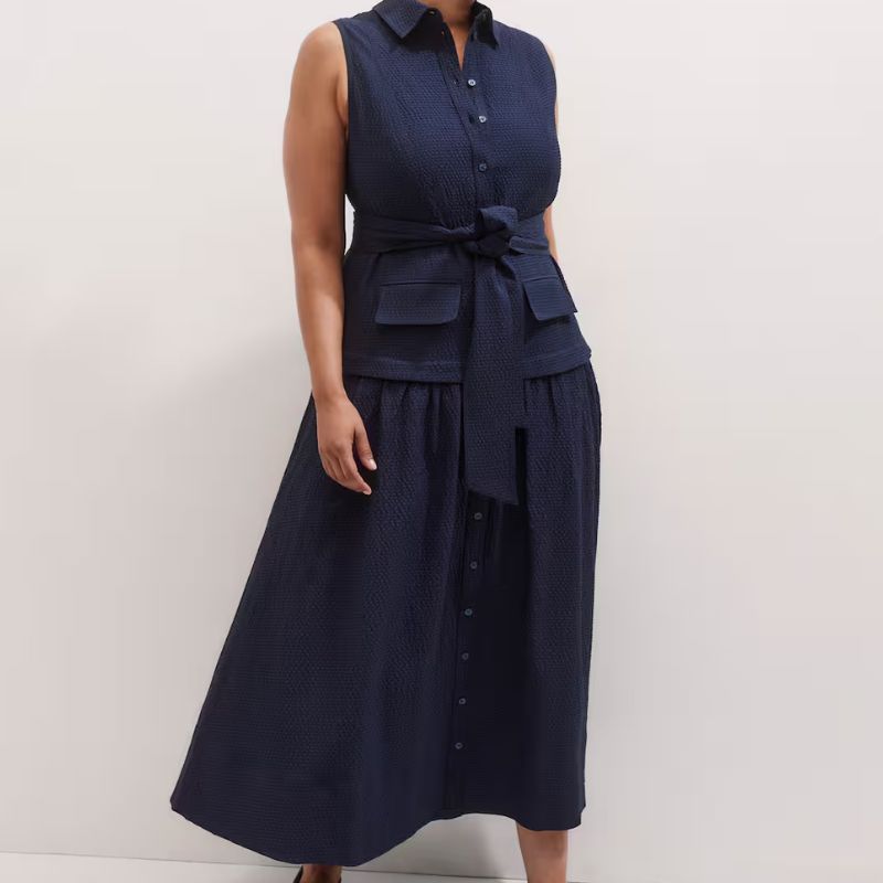 navy shirt dress
