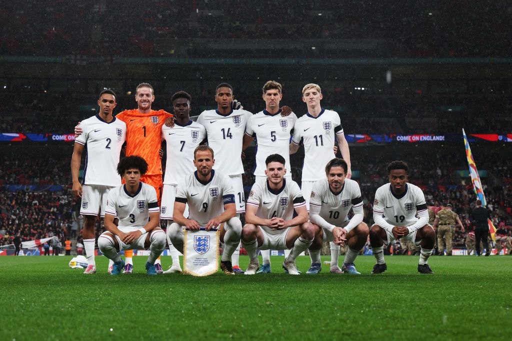 England Nations League squad LONDON, ENGLAND - SEPTEMBER 10: Players of England pose for a team photo prior to the UEFA Nations League 2024/25 League B Group B2 match between England and Finland at Wembley Stadium on September 10, 2024 in London, England. (Photo by Eddie Keogh - The FA/The FA via Getty Images)