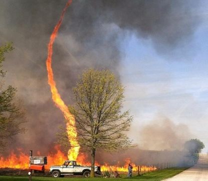 Rare 'firenado' caught on camera in Missouri