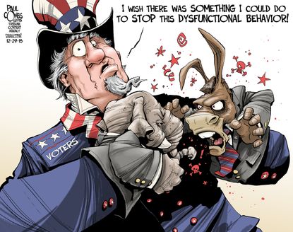Political cartoon U.S. Republicans Democrats