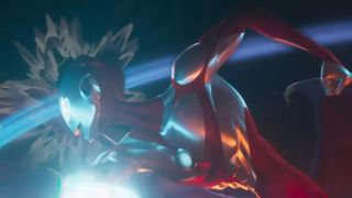 Ultraman punching in Ultraman: Rising