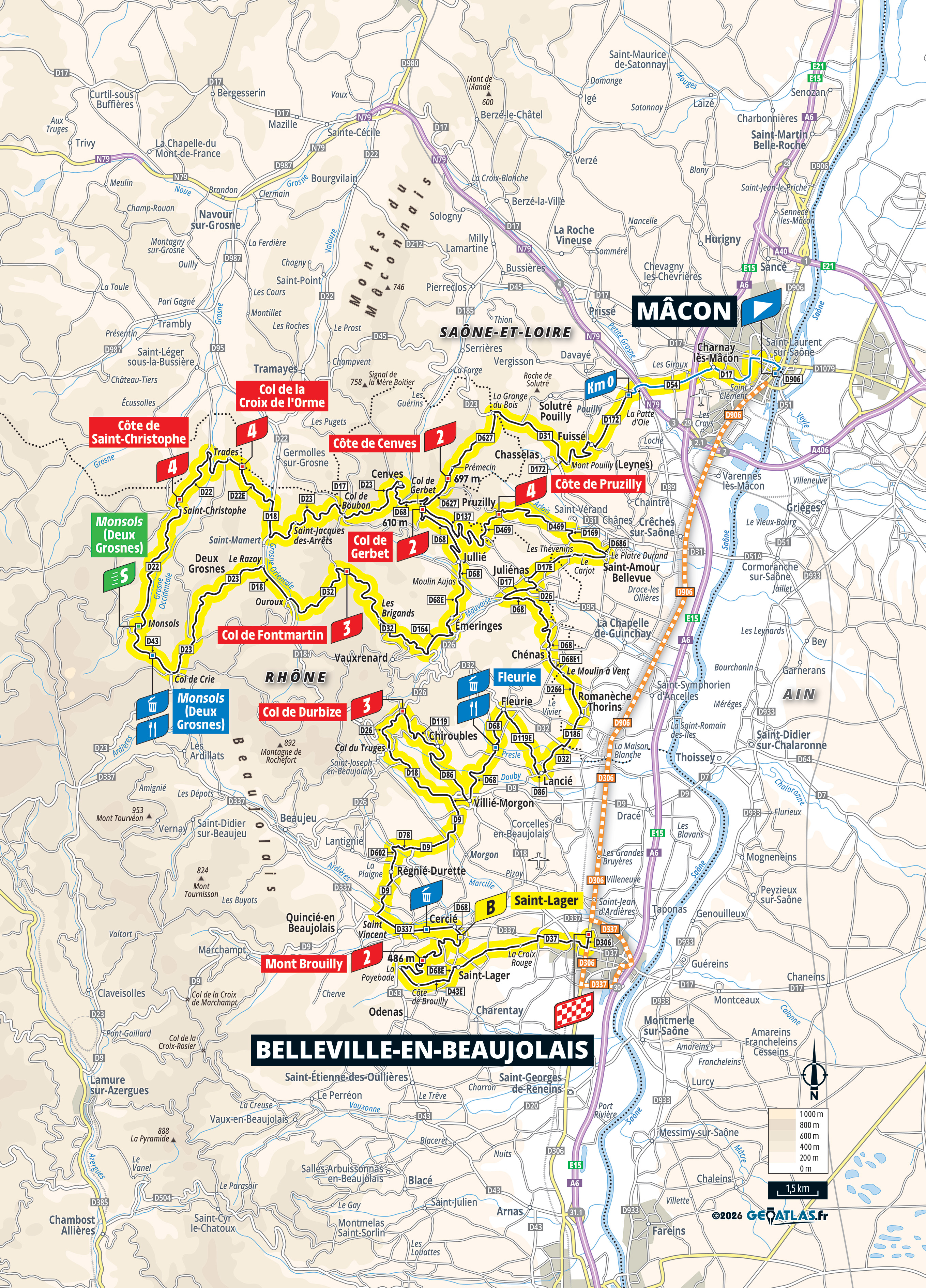 Tour de France Femmes 2026 stage five map