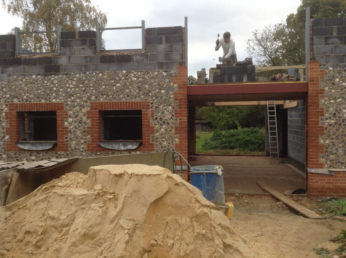 Alan used a mix of nine parts sharp sand, three parts lime and one part cement.