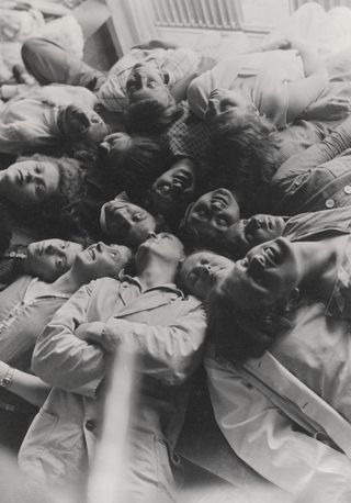 Group photo in the weaving workshop, Dessau Bauhaus, 1928