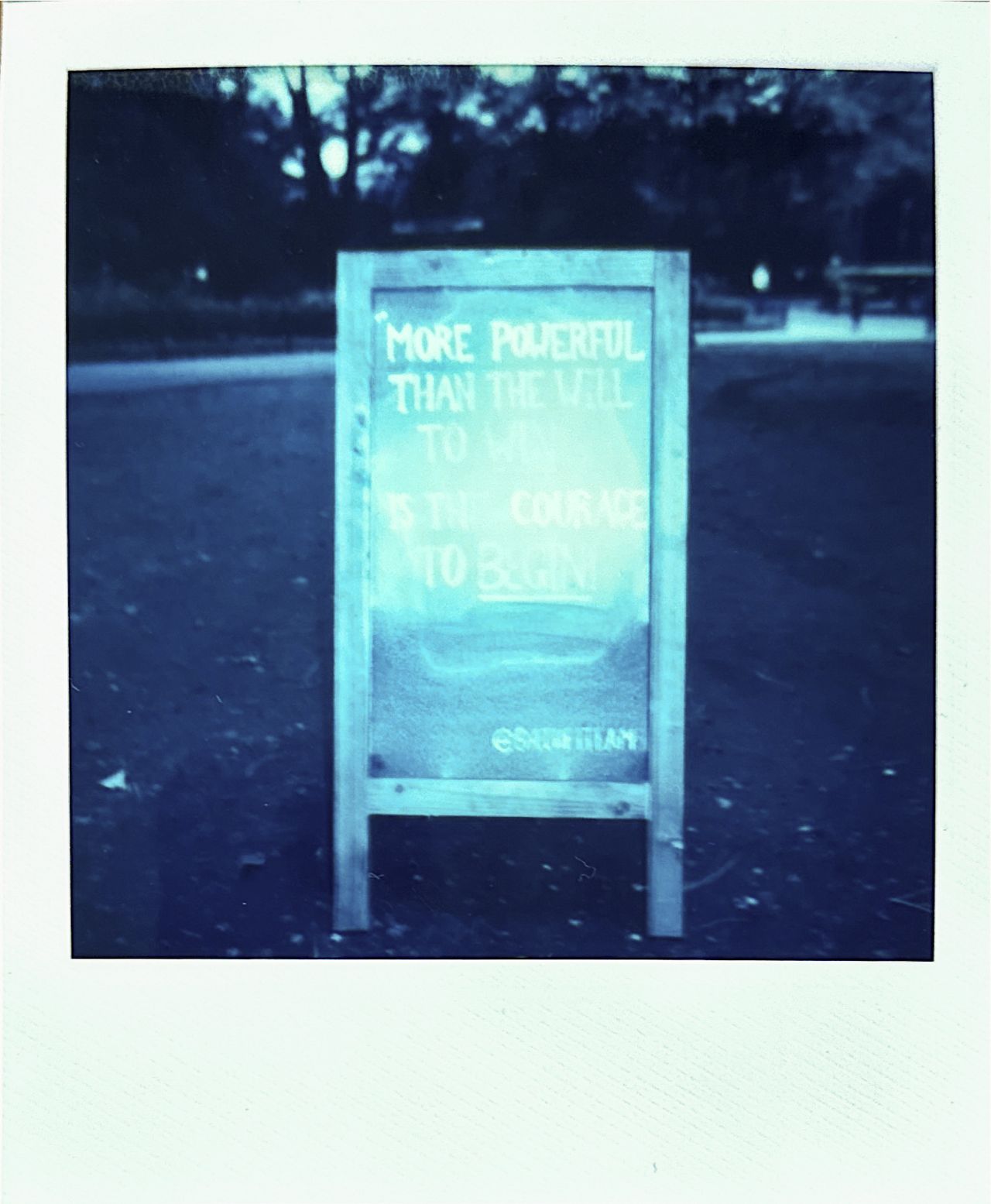 A scanned in print of Polaroid Reclaimed Blue 600 Film