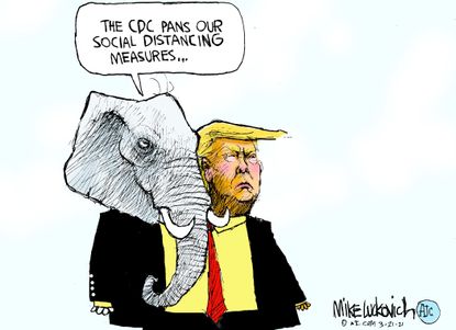 Political Cartoon U.S. trump gop social distancing