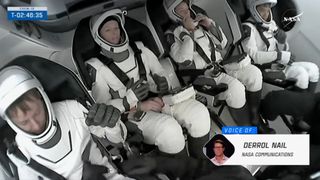 The four Crew-10 astronauts inside their SpaceX Crew Dragon Endurance on March 14, 2025.