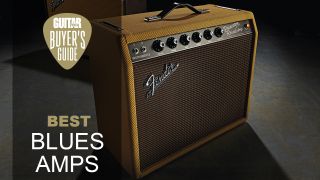 Fender Princeton Reverb amp in Tweed on a dark floor